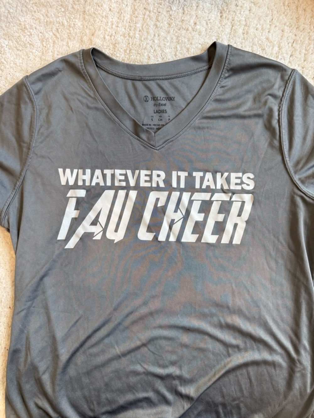 Holloway Gray FAU Cheer V-Neck Tee